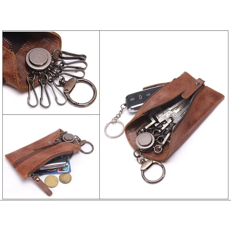 Luxury Cowhide Leather Men's Key Bag