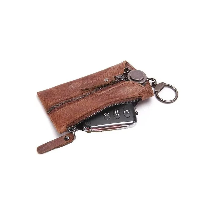 Luxury Cowhide Leather Men's Key Bag