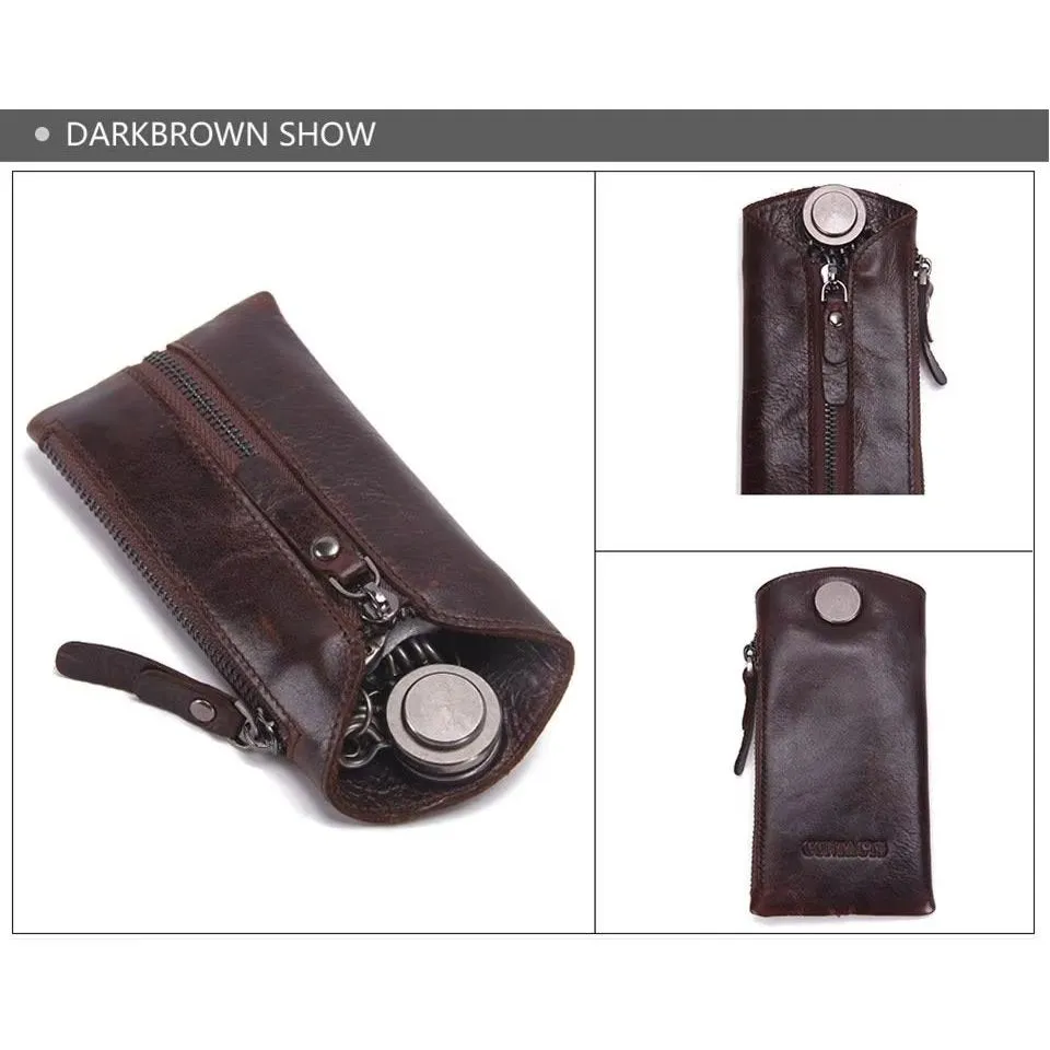 Luxury Cowhide Leather Men's Key Bag