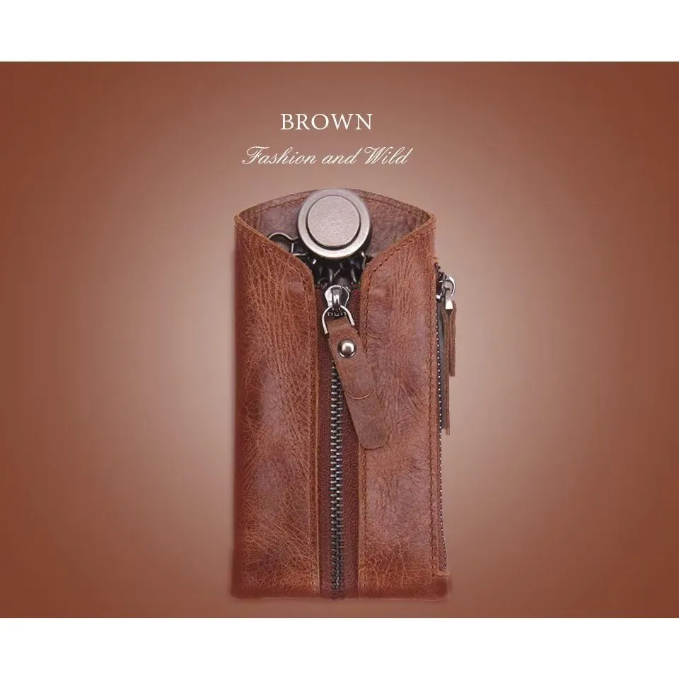 Luxury Cowhide Leather Men's Key Bag