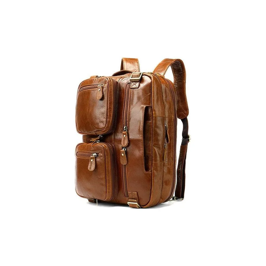 Luxury Exotic Leather Travel Laptop Backpack