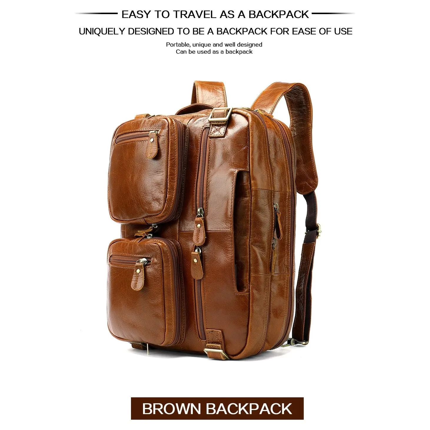 Luxury Exotic Leather Travel Laptop Backpack