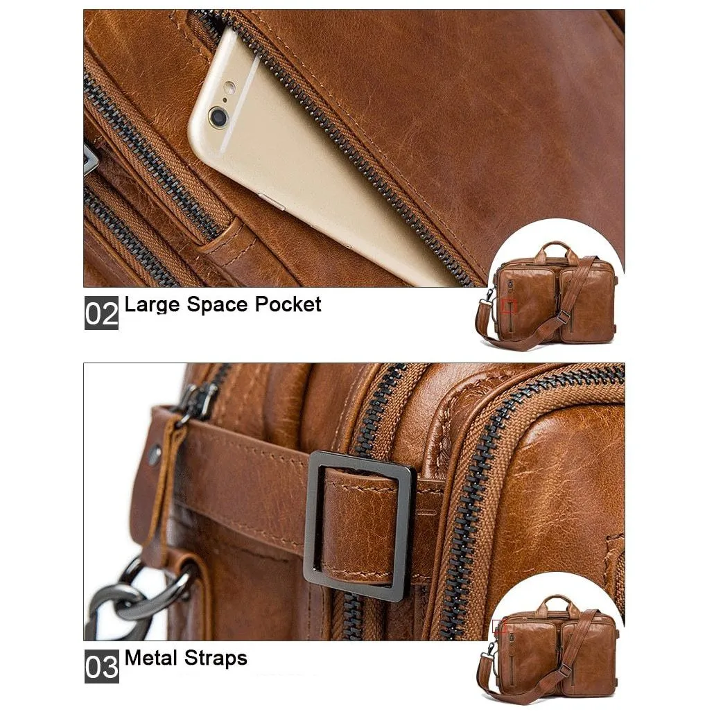 Luxury Exotic Leather Travel Laptop Backpack