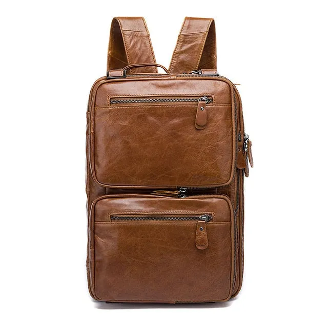 Luxury Exotic Leather Travel Laptop Backpack