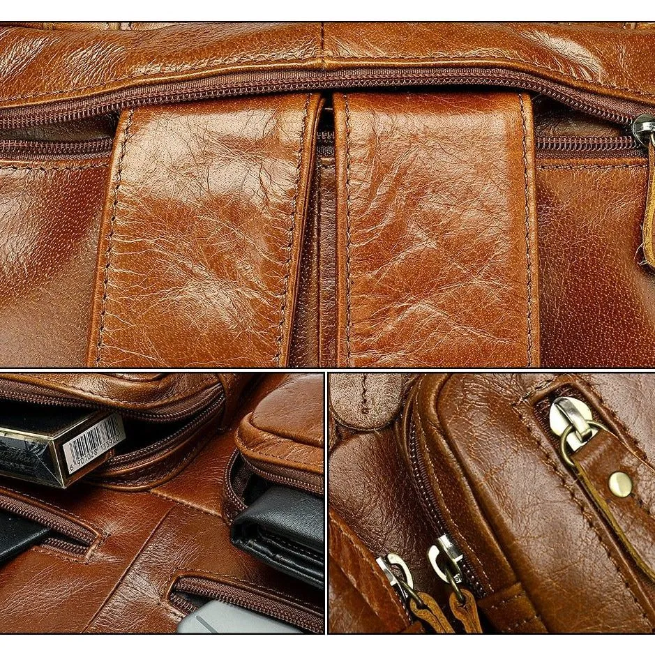 Luxury Exotic Leather Travel Laptop Backpack