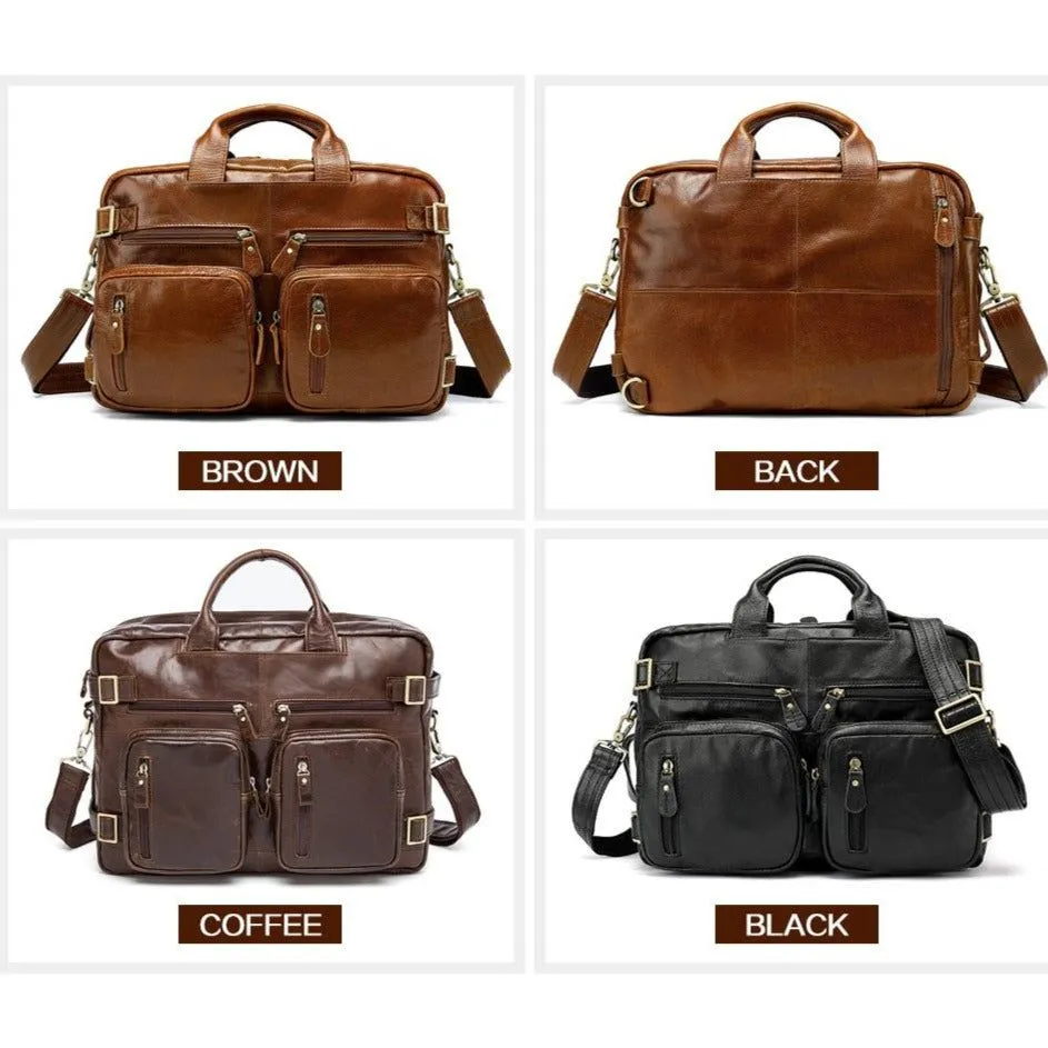 Luxury Exotic Leather Travel Laptop Backpack