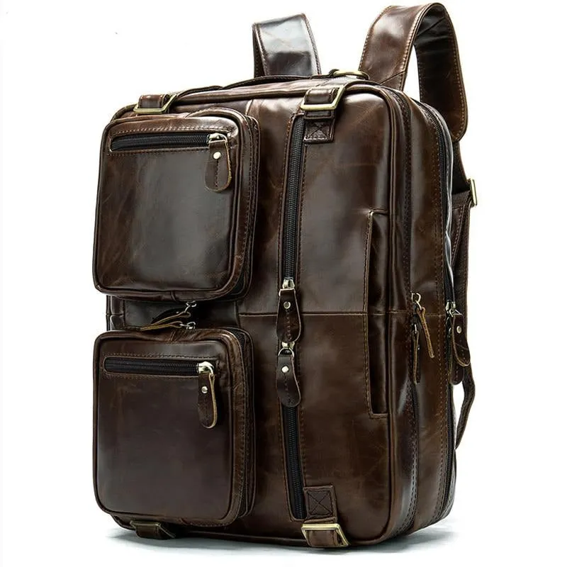 Luxury Exotic Leather Travel Laptop Backpack