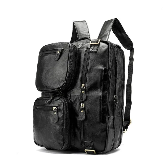 Luxury Exotic Leather Travel Laptop Backpack