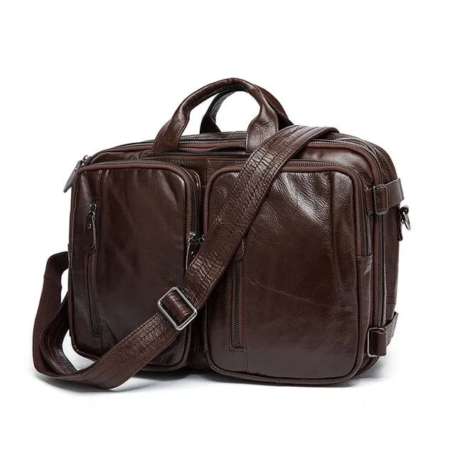 Luxury Exotic Leather Travel Laptop Backpack