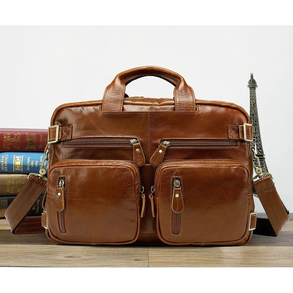 Luxury Exotic Leather Travel Laptop Backpack