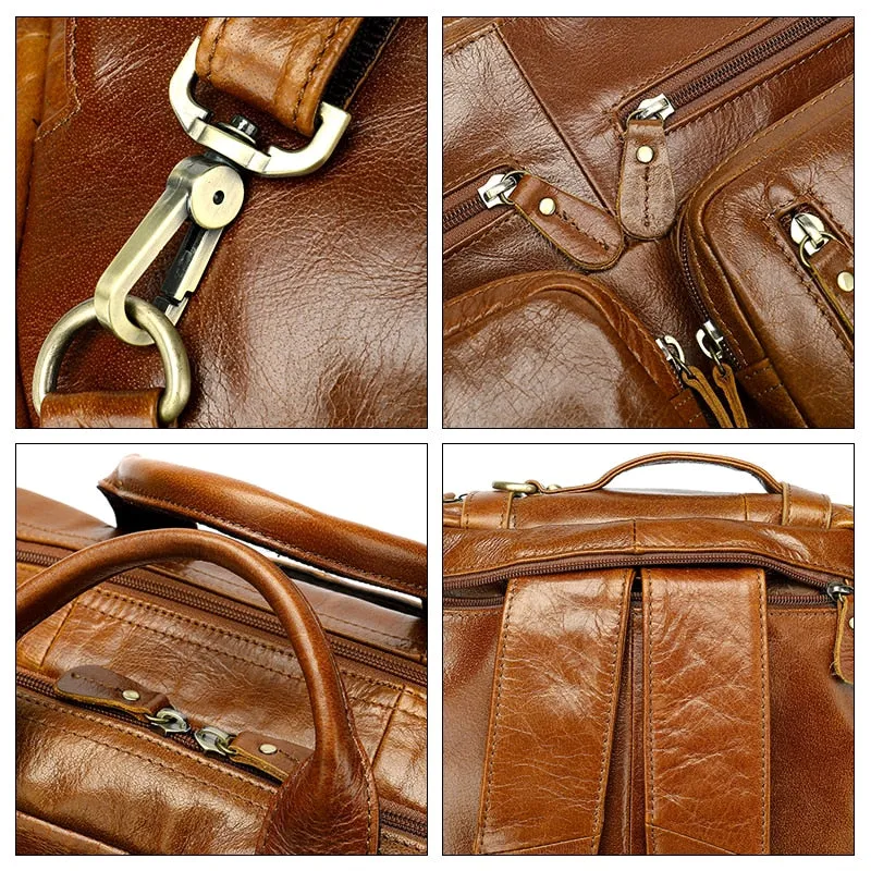 Luxury Exotic Leather Travel Laptop Backpack