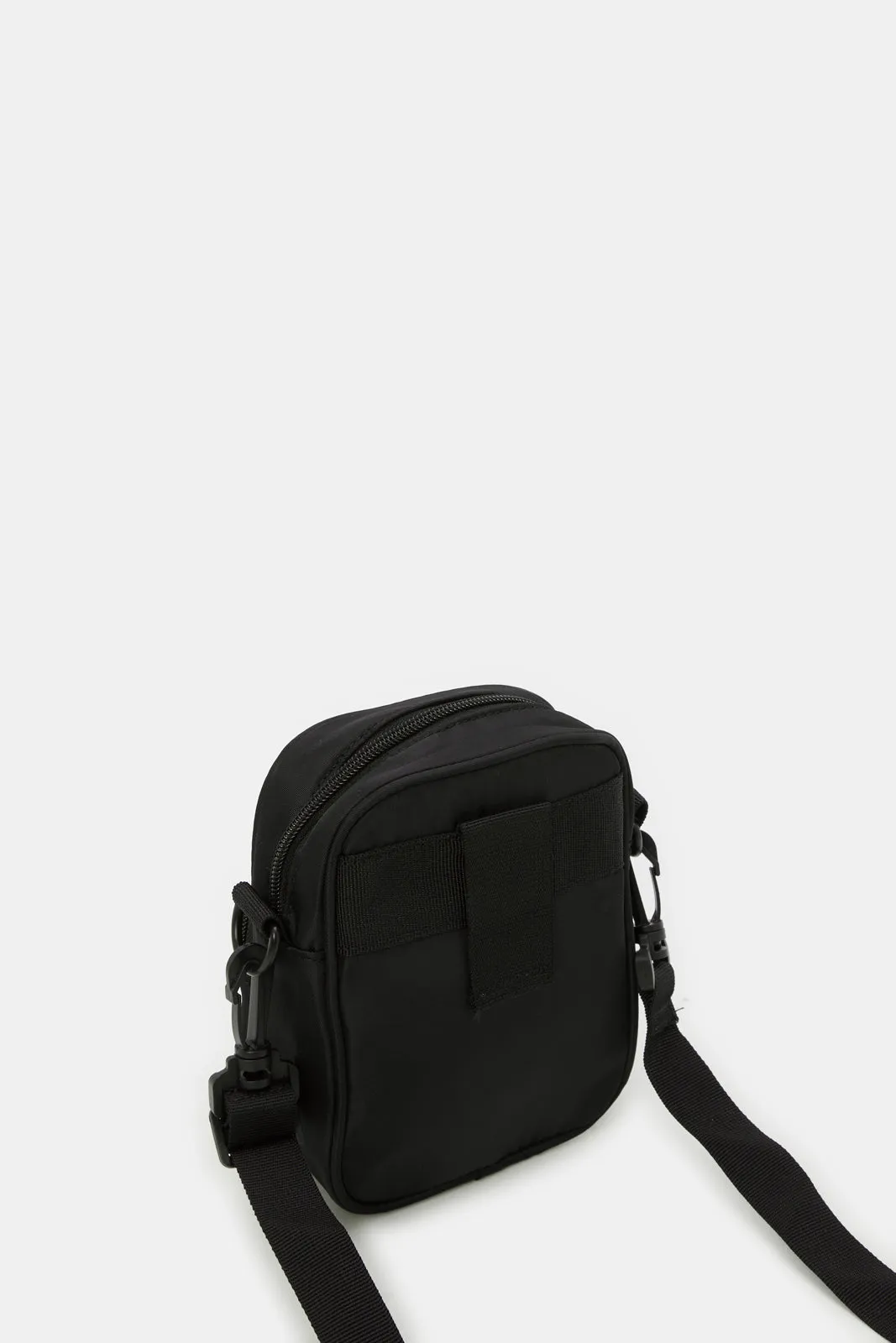 Men Black And Green Plain Crossbody Bag