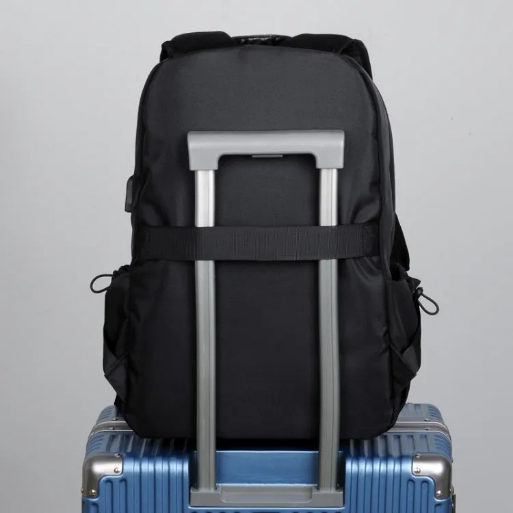 Men Oxford Backpack Business Computer Bag with External USB Port(Black)