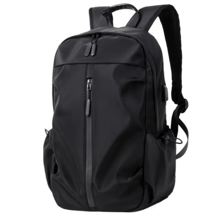 Men Oxford Backpack Business Computer Bag with External USB Port(Black)