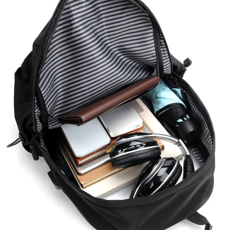Men Oxford Backpack Business Computer Bag with External USB Port(Black)