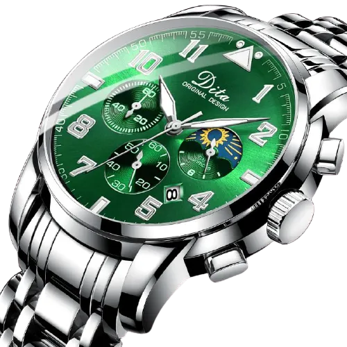 Men Stainless Steel Sports Chronograph Quartz Watches