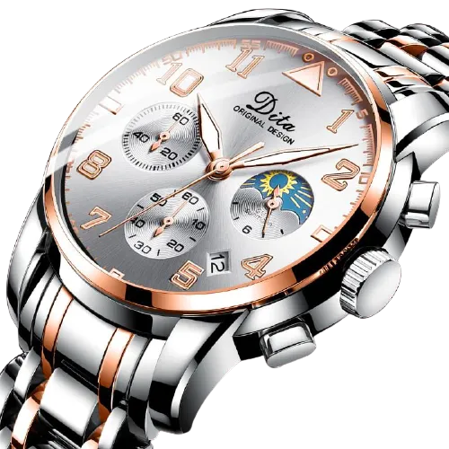 Men Stainless Steel Sports Chronograph Quartz Watches