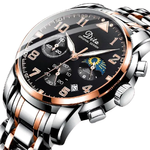 Men Stainless Steel Sports Chronograph Quartz Watches