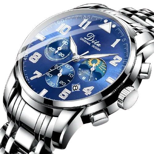 Men Stainless Steel Sports Chronograph Quartz Watches