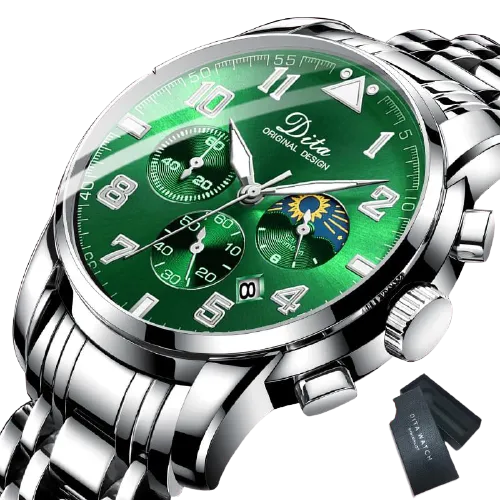 Men Stainless Steel Sports Chronograph Quartz Watches