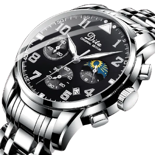 Men Stainless Steel Sports Chronograph Quartz Watches