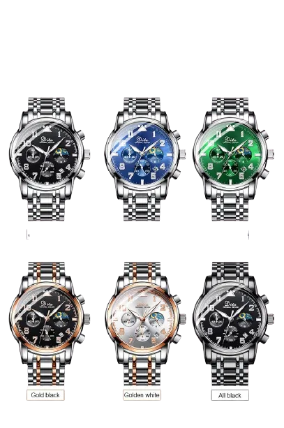 Men Stainless Steel Sports Chronograph Quartz Watches