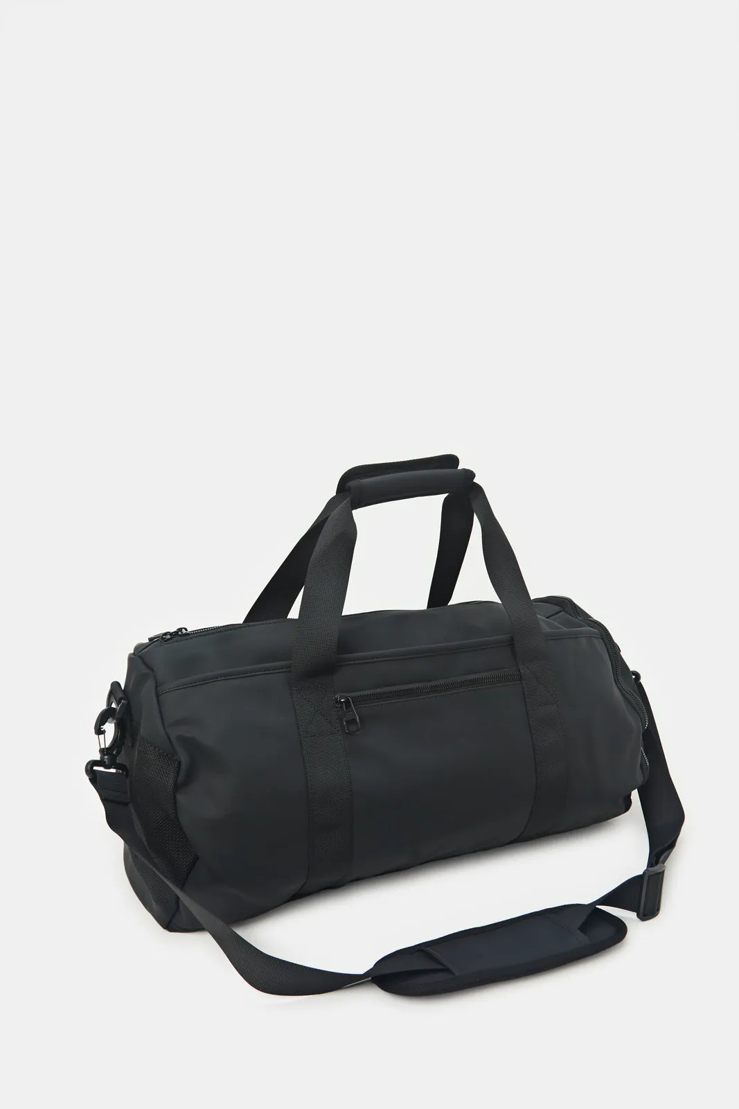 Mens Black Printed Hold All Bag