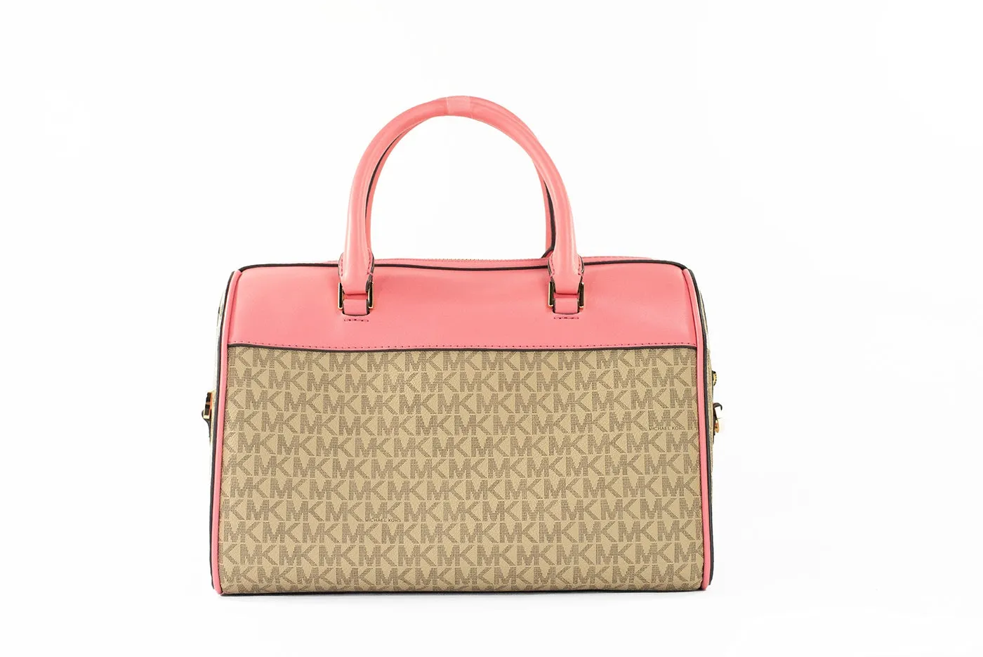 Michael Kors Travel Medium Duffle Crossbody Bag (Tea Rose Signature)