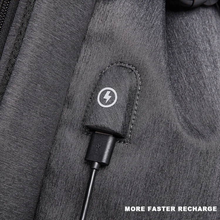 Multifunction Fashion Men Crossbody Bags Chest Pack  Messengers Bag Waterproof Shoulder Bag with USB Charging Port(Black-L)