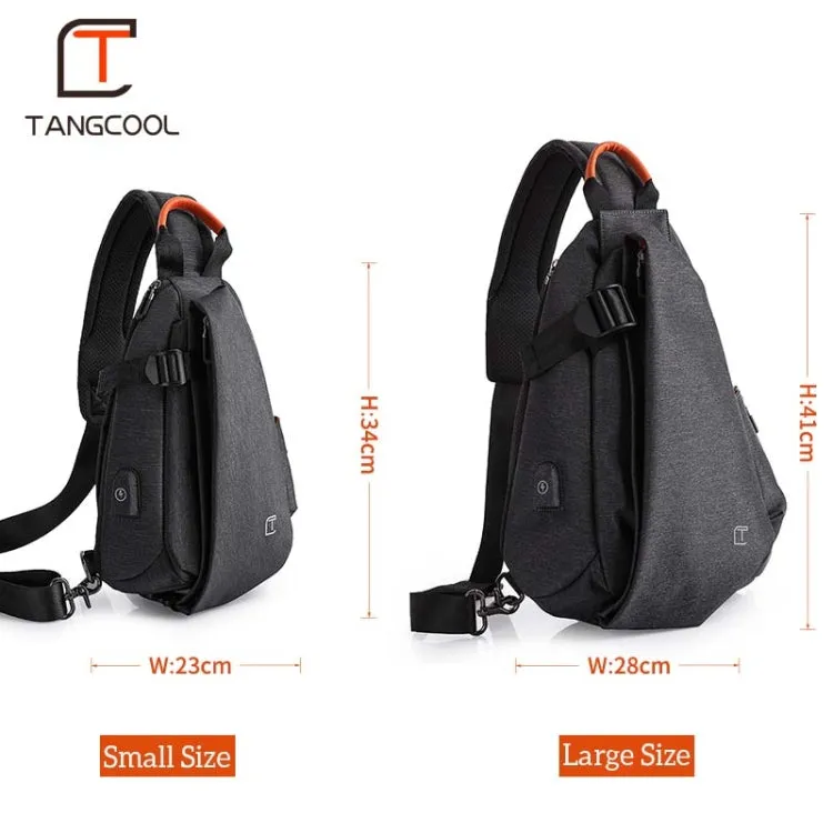 Multifunction Fashion Men Crossbody Bags Chest Pack  Messengers Bag Waterproof Shoulder Bag with USB Charging Port(Black-L)