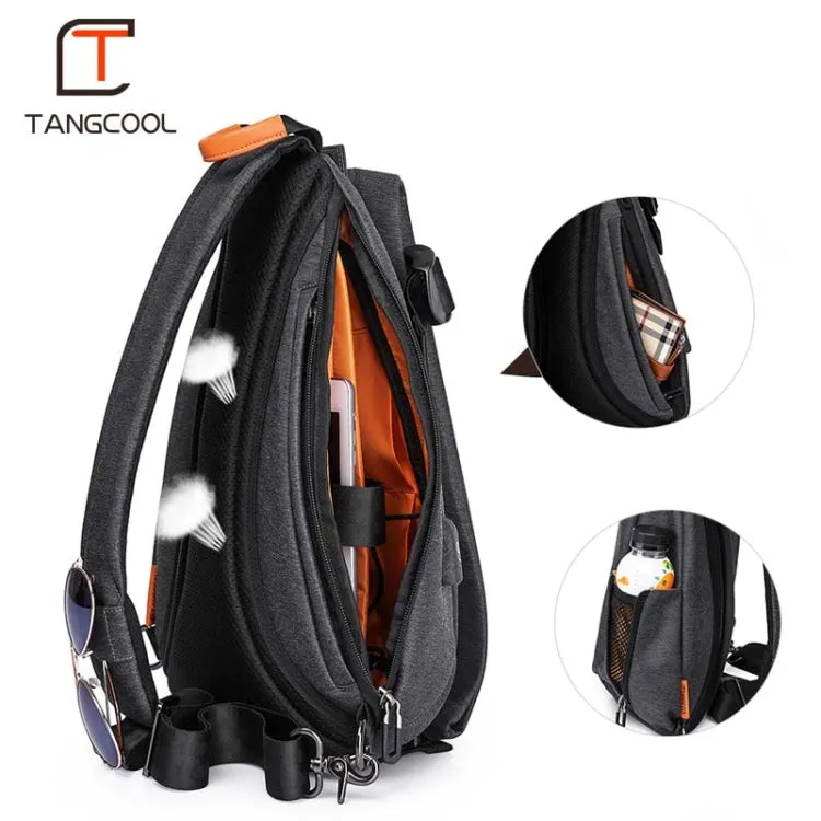 Multifunction Fashion Men Crossbody Bags Chest Pack  Messengers Bag Waterproof Shoulder Bag with USB Charging Port(Black-L)