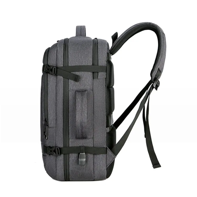 OUMANTU 1907 Large Capacity Men Laptop Backpack Business Travel Shoulders Bag with External USB Charging Port(Grey)