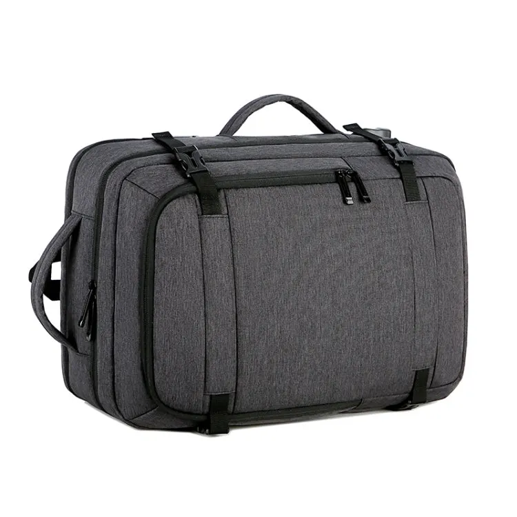 OUMANTU 1907 Large Capacity Men Laptop Backpack Business Travel Shoulders Bag with External USB Charging Port(Grey)
