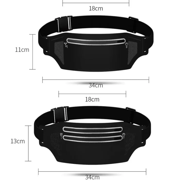 Outdoor Running Cell Phone Waist Pack Men And Women Waterproof Sports Gear, Style: Single Zipper Hemp Gray