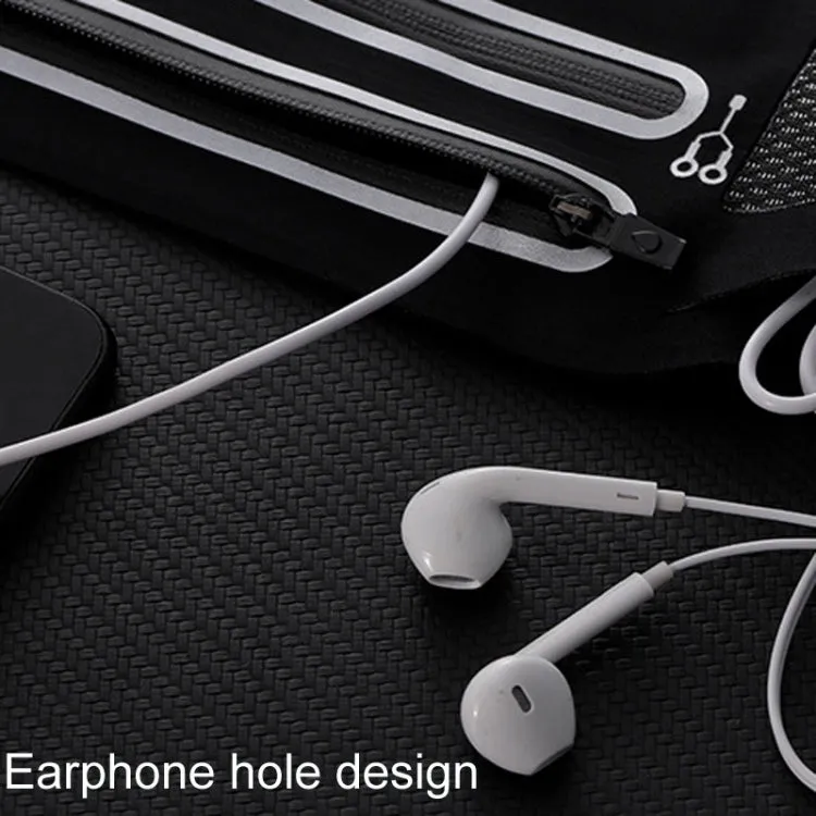 Outdoor Running Cell Phone Waist Pack Men And Women Waterproof Sports Gear, Style: Single Zipper Hemp Gray