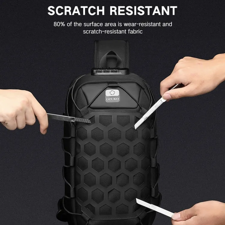 Ozuko 9357 Men Waterproof Oxford Cloth Anti-Theft Shoulder Messenger Bag with External USB Charging Port(Black)