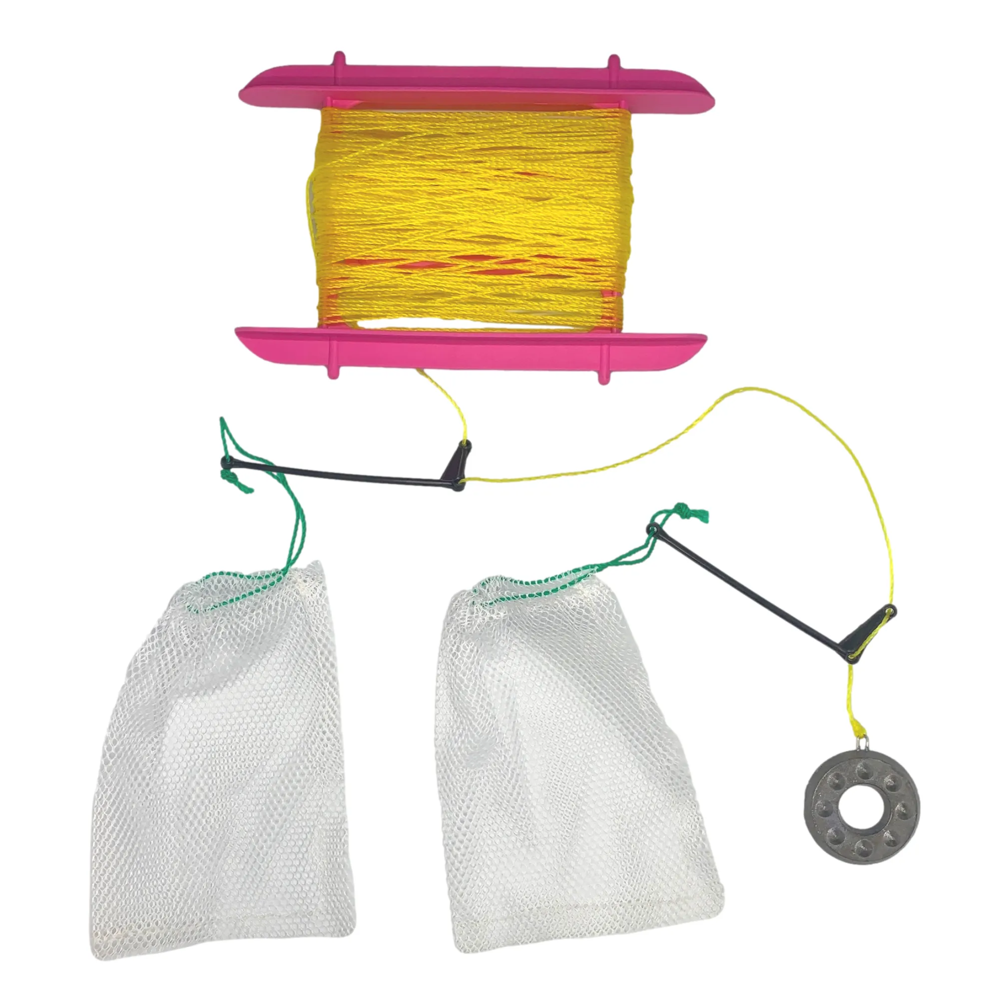 Pink Crab Line With Bag, Boom And Weight (Child Safety, No Hook)