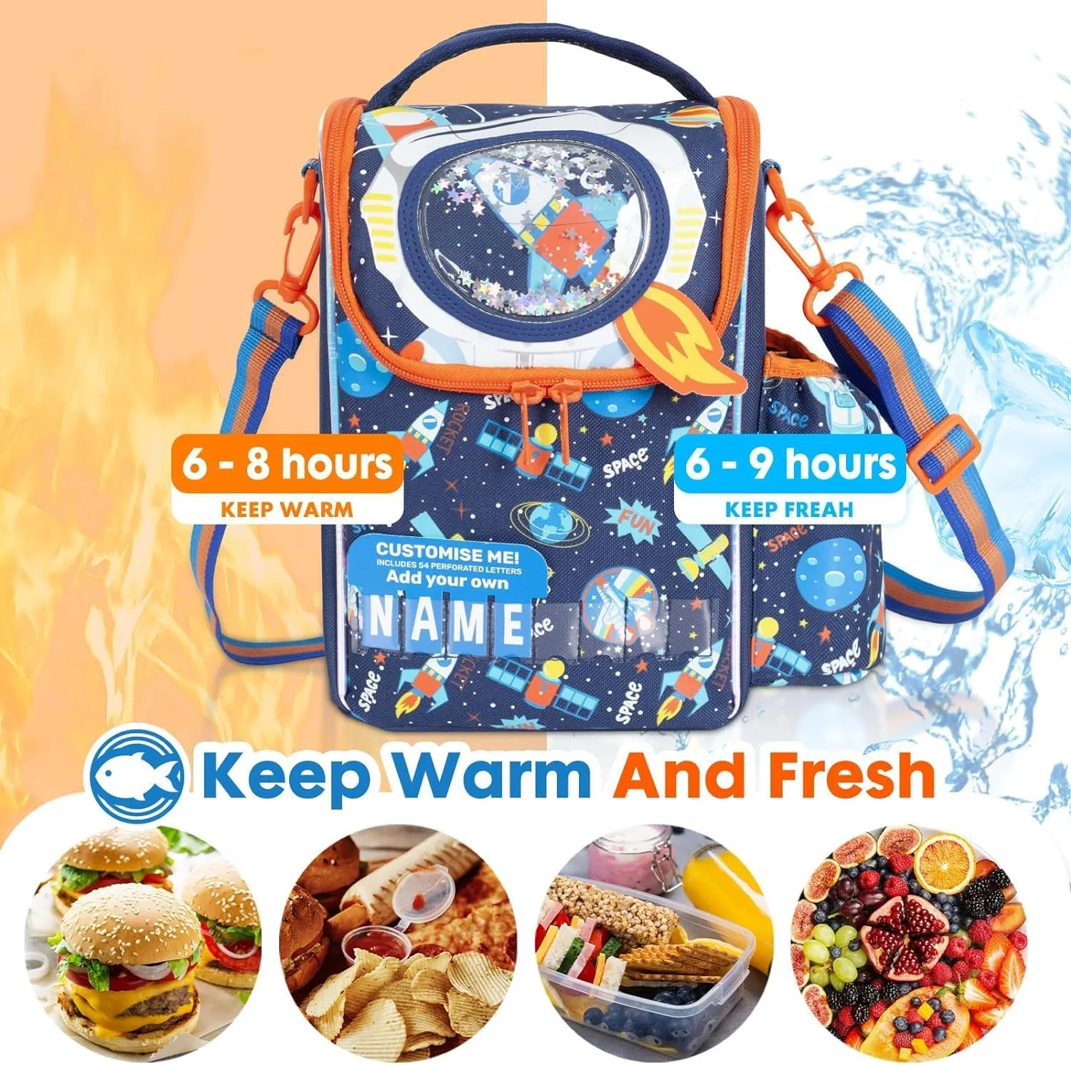 PRODUCTS DOUBLE DECKER COOLER INSULATED LUNCH BAG FOR BOYS & GIRLS&MEN&WOMEN WITH ADJUSTABLE STRAP VERTICLE LUNCH BAG FOR SCHOOL