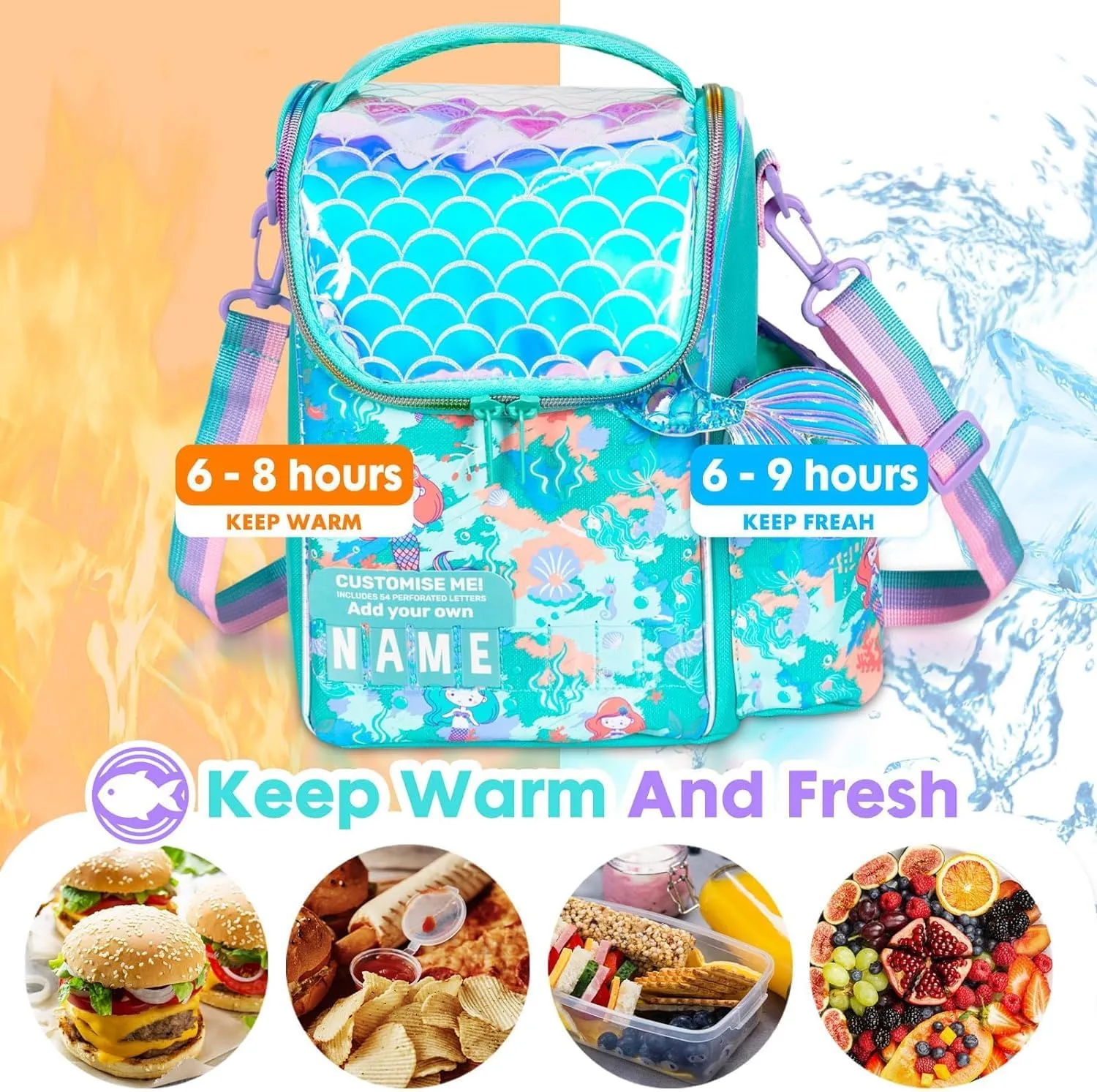 PRODUCTS DOUBLE DECKER COOLER INSULATED LUNCH BAG FOR BOYS & GIRLS&MEN&WOMEN WITH ADJUSTABLE STRAP VERTICLE LUNCH BAG FOR SCHOOL