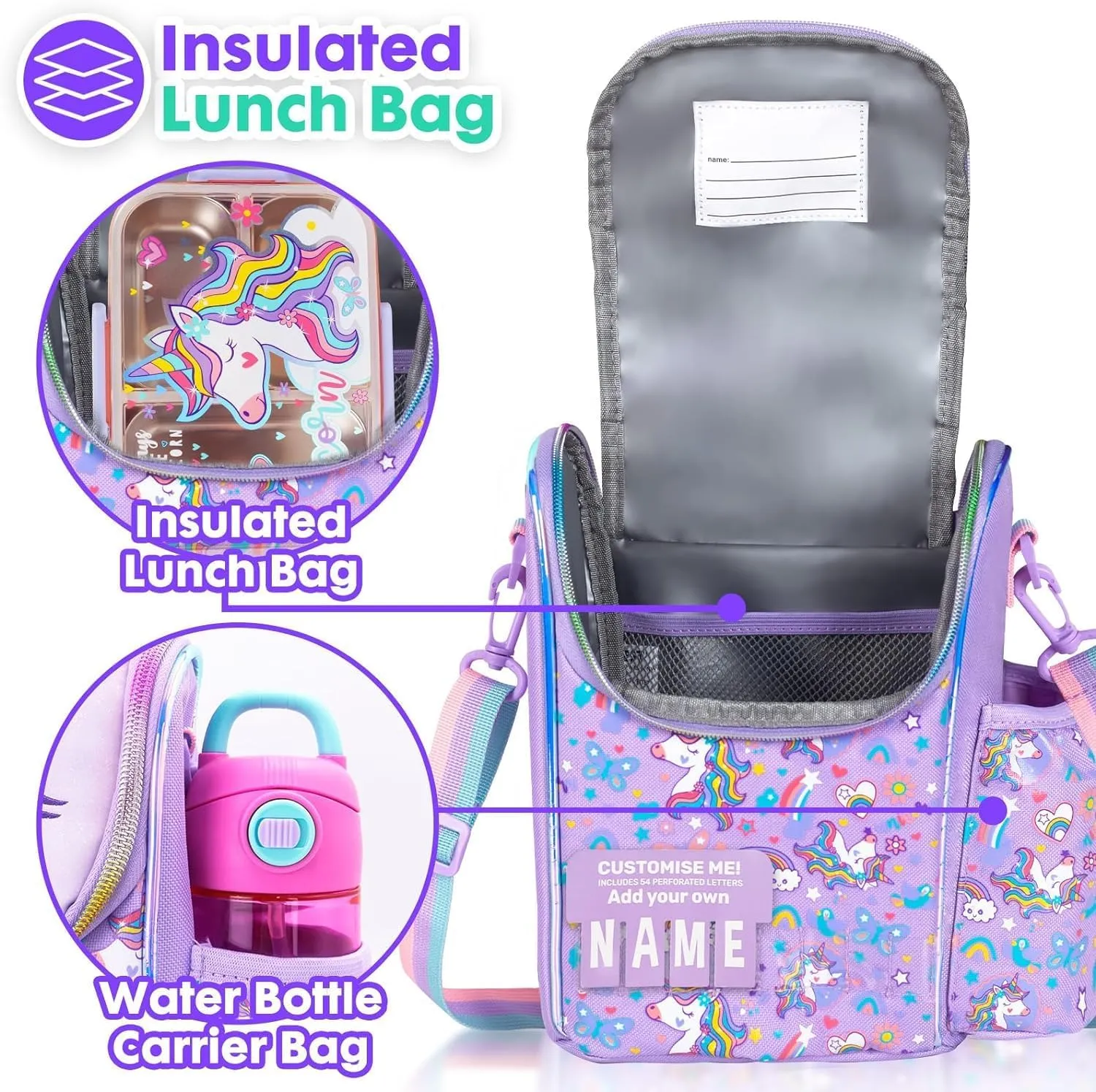 PRODUCTS DOUBLE DECKER COOLER INSULATED LUNCH BAG FOR BOYS & GIRLS&MEN&WOMEN WITH ADJUSTABLE STRAP VERTICLE LUNCH BAG FOR SCHOOL