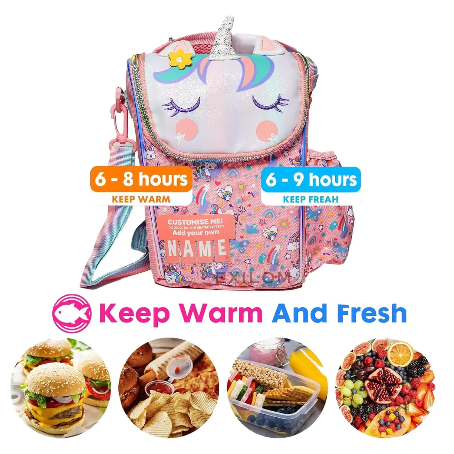 PRODUCTS DOUBLE DECKER COOLER INSULATED LUNCH BAG FOR BOYS & GIRLS&MEN&WOMEN WITH ADJUSTABLE STRAP VERTICLE LUNCH BAG FOR SCHOOL