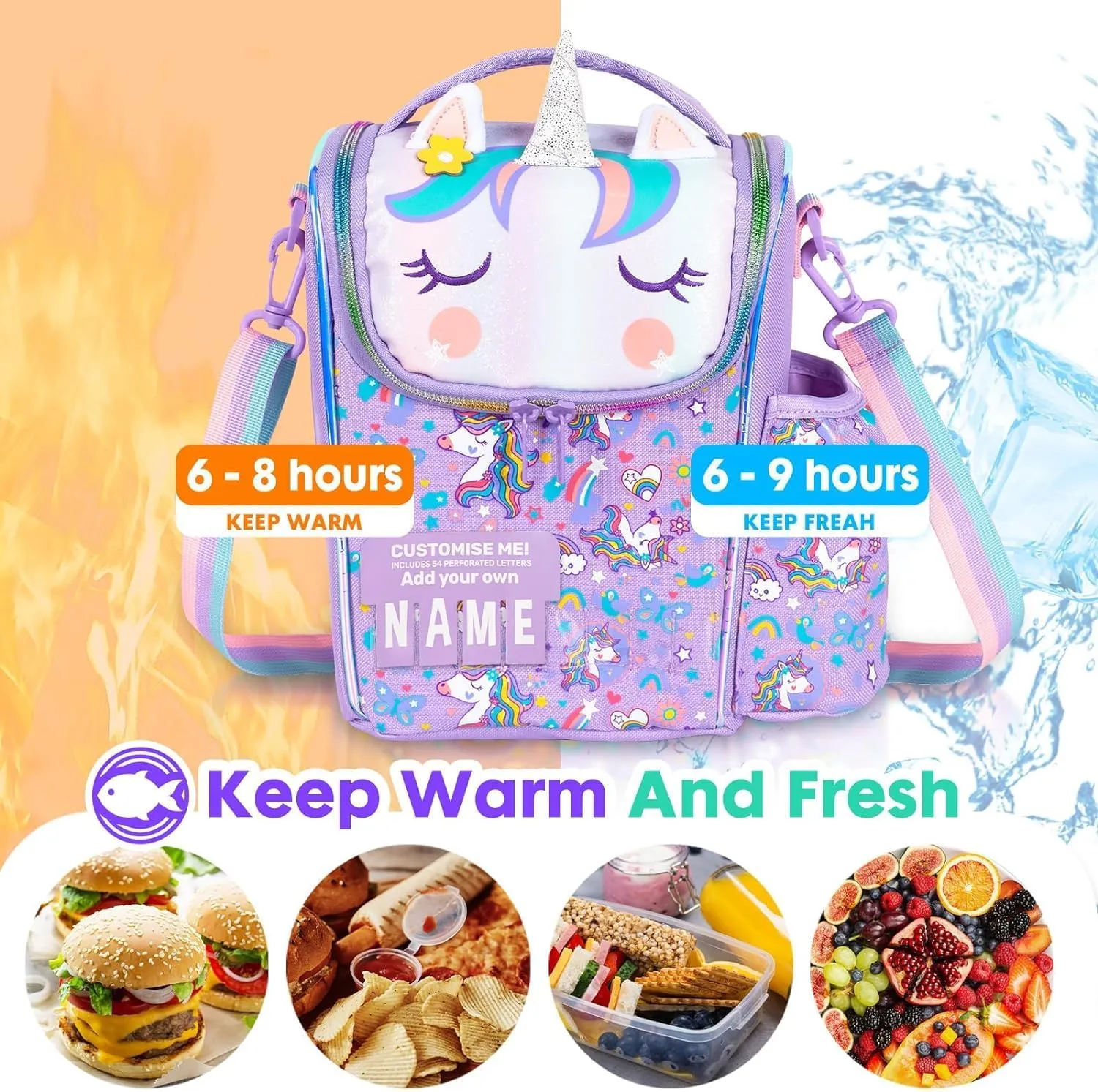 PRODUCTS DOUBLE DECKER COOLER INSULATED LUNCH BAG FOR BOYS & GIRLS&MEN&WOMEN WITH ADJUSTABLE STRAP VERTICLE LUNCH BAG FOR SCHOOL