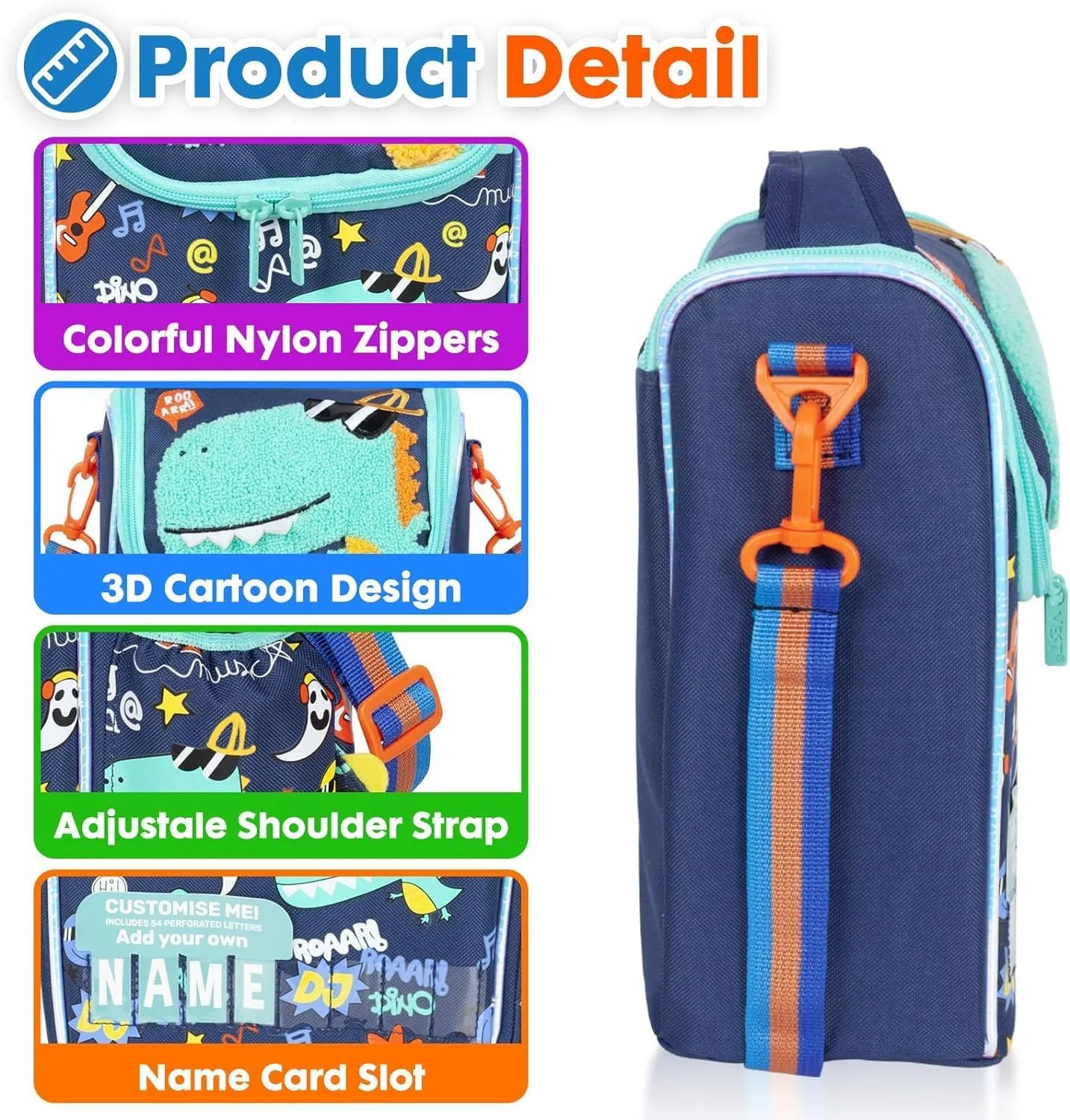 PRODUCTS DOUBLE DECKER COOLER INSULATED LUNCH BAG FOR BOYS & GIRLS&MEN&WOMEN WITH ADJUSTABLE STRAP VERTICLE LUNCH BAG FOR SCHOOL