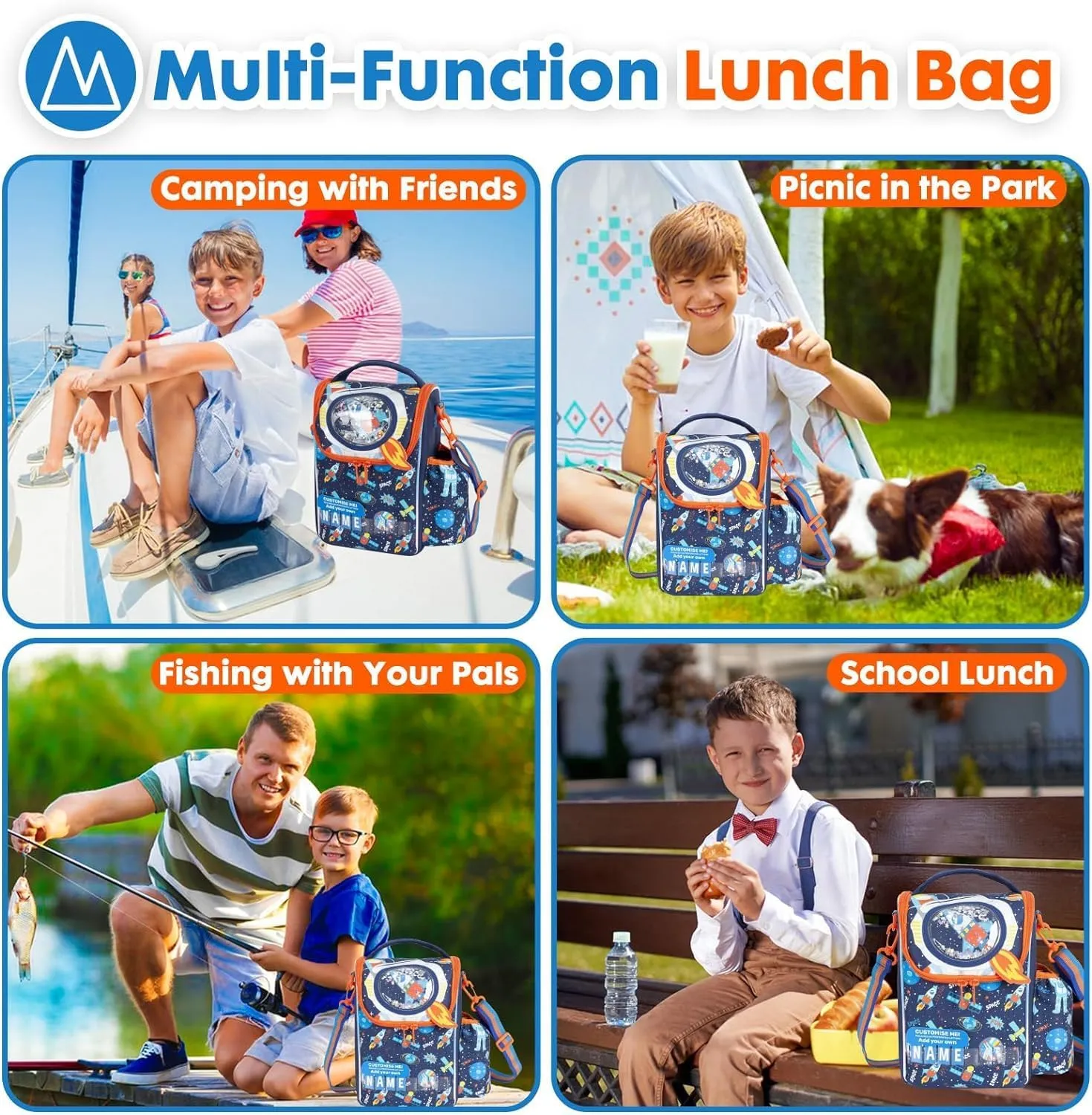 PRODUCTS DOUBLE DECKER COOLER INSULATED LUNCH BAG FOR BOYS & GIRLS&MEN&WOMEN WITH ADJUSTABLE STRAP VERTICLE LUNCH BAG FOR SCHOOL