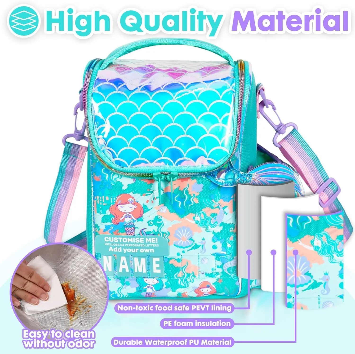 PRODUCTS DOUBLE DECKER COOLER INSULATED LUNCH BAG FOR BOYS & GIRLS&MEN&WOMEN WITH ADJUSTABLE STRAP VERTICLE LUNCH BAG FOR SCHOOL