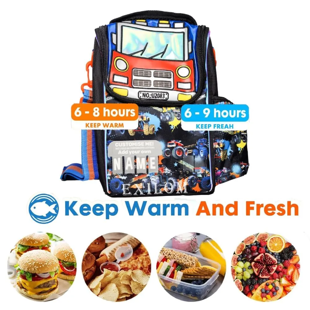 PRODUCTS DOUBLE DECKER COOLER INSULATED LUNCH BAG FOR BOYS & GIRLS&MEN&WOMEN WITH ADJUSTABLE STRAP VERTICLE LUNCH BAG FOR SCHOOL
