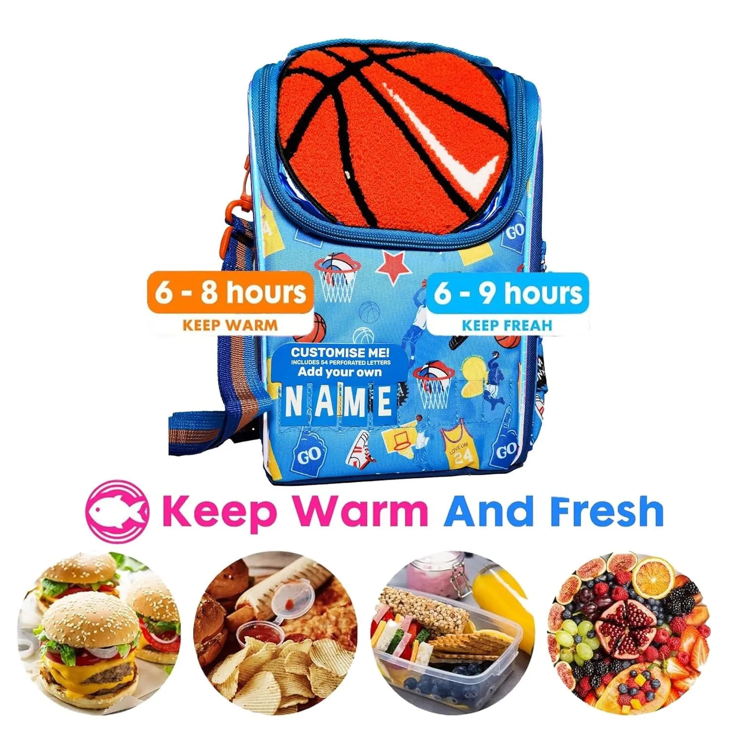 PRODUCTS DOUBLE DECKER COOLER INSULATED LUNCH BAG FOR BOYS & GIRLS&MEN&WOMEN WITH ADJUSTABLE STRAP VERTICLE LUNCH BAG FOR SCHOOL