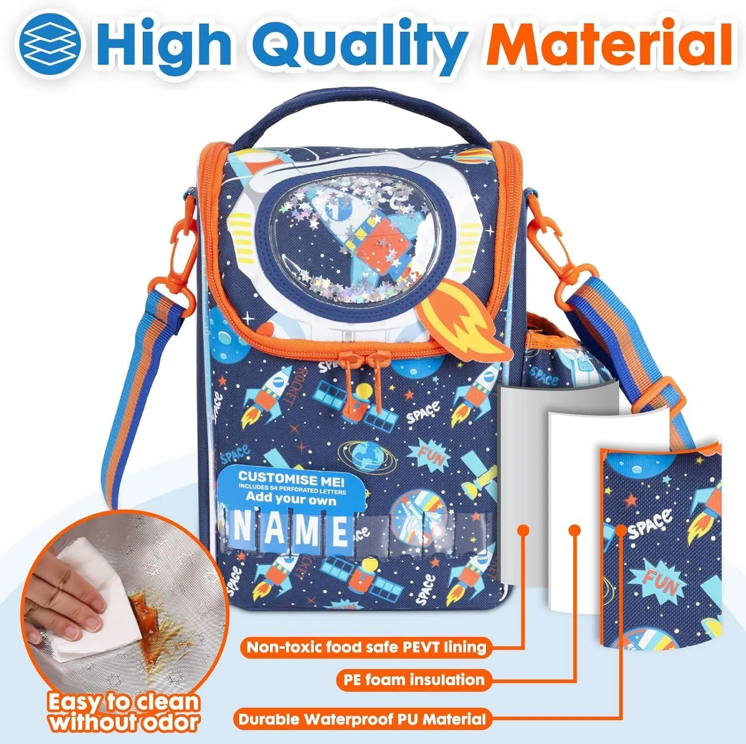PRODUCTS DOUBLE DECKER COOLER INSULATED LUNCH BAG FOR BOYS & GIRLS&MEN&WOMEN WITH ADJUSTABLE STRAP VERTICLE LUNCH BAG FOR SCHOOL