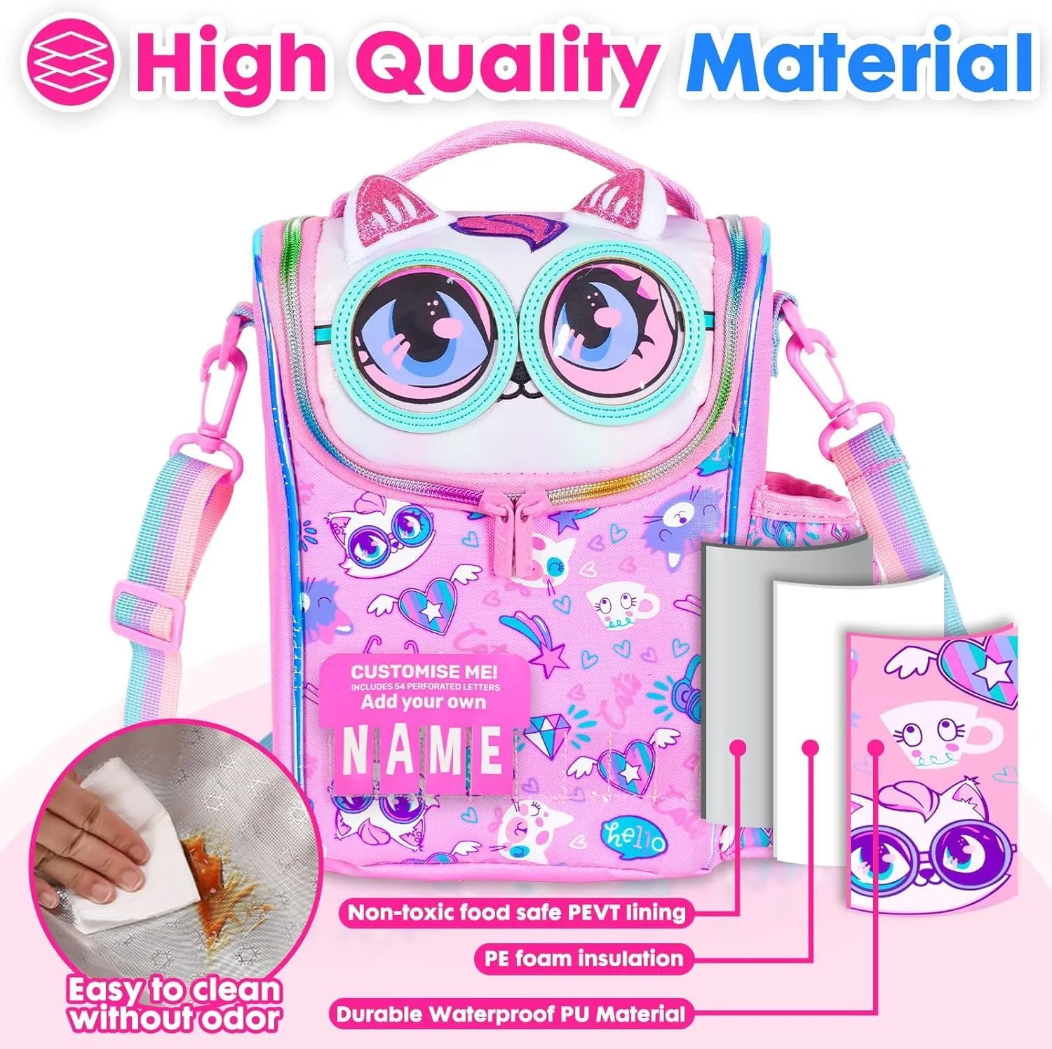 PRODUCTS DOUBLE DECKER COOLER INSULATED LUNCH BAG FOR BOYS & GIRLS&MEN&WOMEN WITH ADJUSTABLE STRAP VERTICLE LUNCH BAG FOR SCHOOL