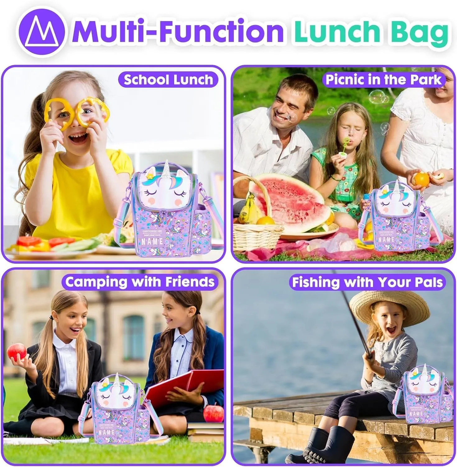 PRODUCTS DOUBLE DECKER COOLER INSULATED LUNCH BAG FOR BOYS & GIRLS&MEN&WOMEN WITH ADJUSTABLE STRAP VERTICLE LUNCH BAG FOR SCHOOL